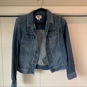 Paige denim jean jacket- cropped. Size Medium